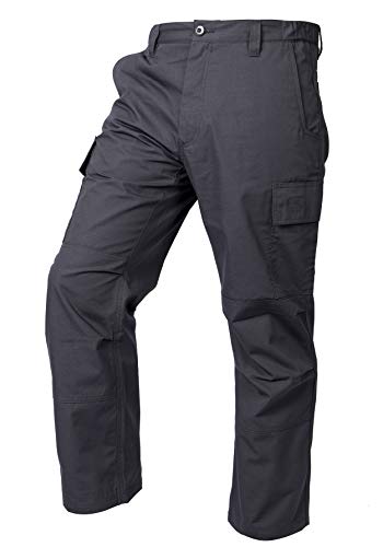 LA Police Gear Men's Core Cargo Lightweight Tactical Pants, Durable Ripstop Cargo Pants for Men, Stretch Waistband CCW Pants - Charcoal - 38 X 32