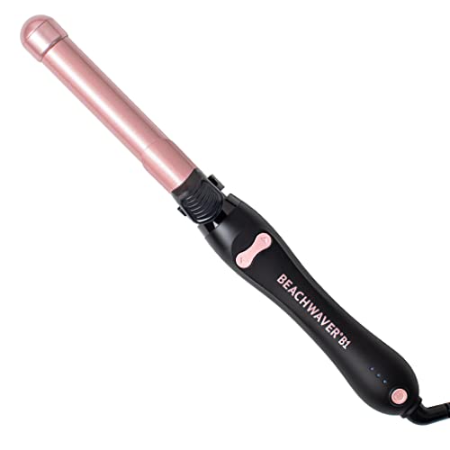 Beachwaver B1 Rotating Curling Iron in Midnight Rose | 1 inch barrel for all hair types | Automatic curling iron | Easy-to-use curling wand | Long-lasting, salon-quality curls and waves | Dual voltage