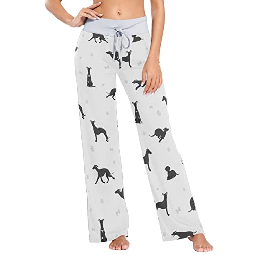 vvfelixl Women's Pajama Pants Whippet Dog Sleepwear Puppy Lounge Pajama Bottoms Xl