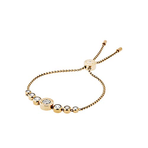 Michael Kors Stainless Steel and Cubic Zirconia Chain Bracelet for Women, Color: Gold (Model: MKJ5334710)