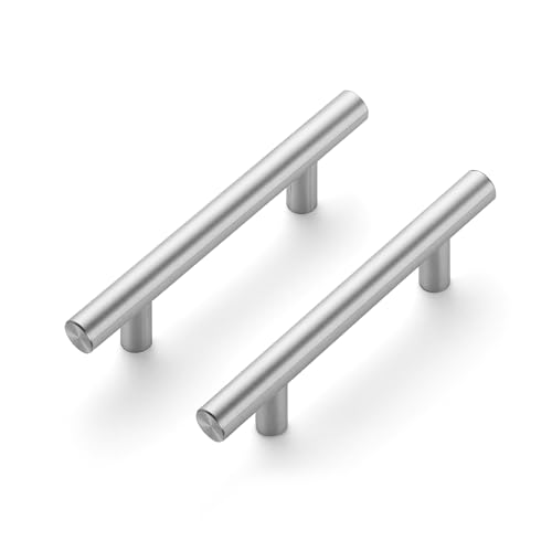 JOY DECOR 30 Pack 5 Inch Cabinet Pulls Kitchen Cabinet Handles with 3 Inch Hole Center Brushed Nickel Cabinet Hardware Stainless Steel Kitchen Drawer Pulls for Cabinets Cupboard, 76mm Hole Centers