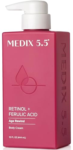 Medix 5.5 Retinol Body Lotion Firming Moisturizer | Crepey Skin Care Treatment | Retinol Body Cream | Retinol Cream Targets Look Of Crepe Skin, Wrinkles, Sagging Skin, & Sun Damaged Skin, 15 Fl Oz