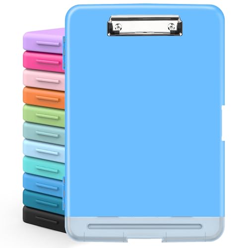 Sooez Clipboards with Storage, High Capacity Clip Boards 8.5x11 with Storage, Heavy Duty Nursing Clipboard Folder, Plastic Clipboard with Pen Holder for Women Teachers Work, School & Office Supplies