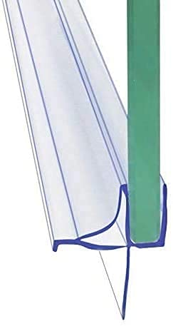 Frameless Shower Door Bottom Seal Shower Sweep with Drip Rail for 1/4' Glass,36' Long, Vinyl, Clear