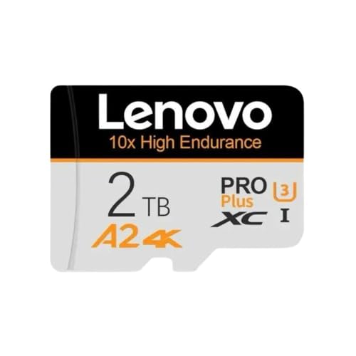 Lenovo Micro SD Card with TF Adapter - High-Speed MLC TF Card for Nintendo Switch Games: High-Performance 4K Pro Plus, 10x High Endurance, Read Speed up to 200MB/s, Write Speed up to 90MB/s (2, TB)