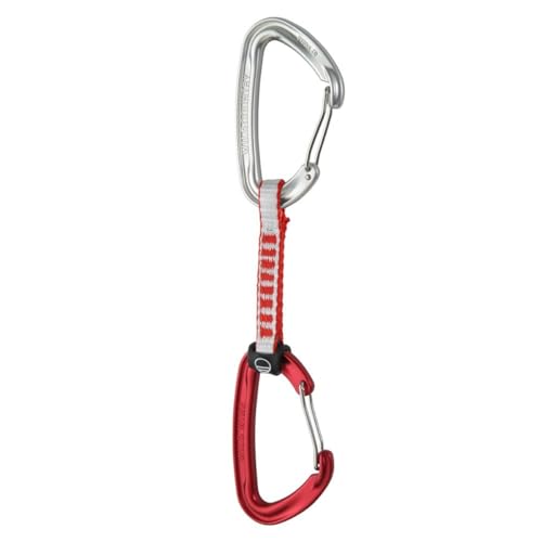 Wild Country Wildwire Rock Climbing Quickdraw - Lightweight Draw with Wiregate Aluminum Carabiners - Red - 10cm