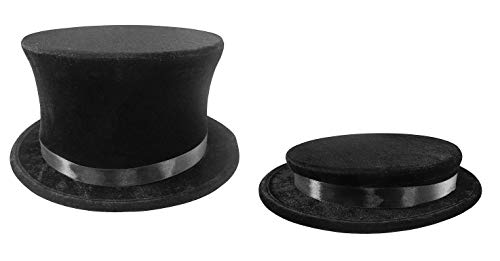 Nicky Bigs Novelties Adult Costume Accessory Magician Collapsible Top Hat - Wearable Dancers Magic Folding Top Hat, Black, One Size