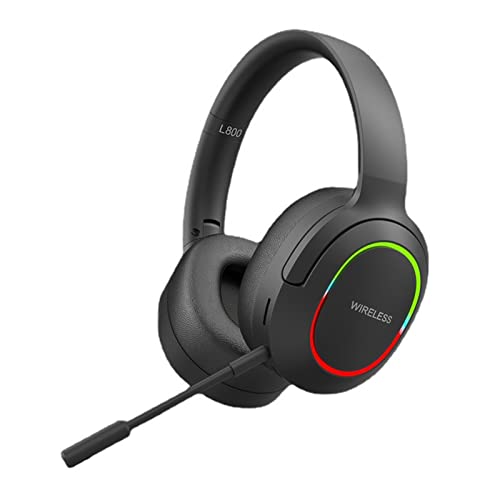YOZUMD Wireless Gaming Headset,Surround Sound No Driver Bluetooth Headphone with Detachable Mic, Foldable Bluetooth-Compatible 5.1 Wireless Over-Ear Headphone for PC Phone Black