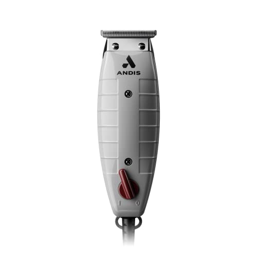 Andis 04780 Professional T-Outliner Beard & Hair Trimmer for Men with Carbon Steel T-Blade, Bump Free Technology – Corded Electric Beard Trimmer, GTO, Grey