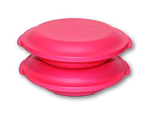 Tupperware (2) Double Plates | Shallow Bowls and Plates Set | Dark Pink