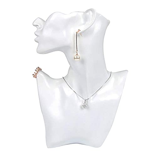 Homeanda Resin Necklace Pendant Chain Earring Jewelry Jewellry Bust Mannequin Organizer Holder Stand (White)