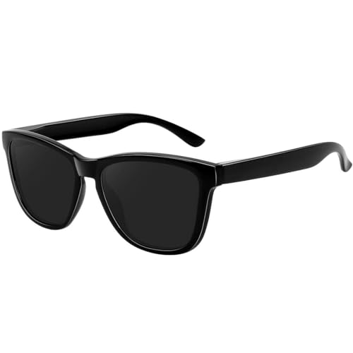 MEETSUN Polarized Sunglasses for Women Men Classic Retro Designer Style (Black, 54)