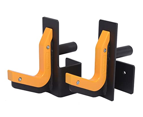 Powertec Premium J-Hooks for Power Racks and Half Racks - Set of 2 - Strength Training Power Cage Accessories