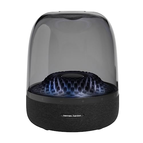 Harman Kardon Aura Studio 4 - Bluetooth Home Speaker - Superior Sound Performance - 5 Diamond-Effect Lighting Themes - Made with Recycled Materials