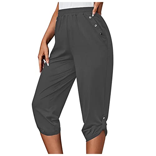 JDHUFEI Pantss Yoga Pants Women Women's Lounge Baggy Capris Pants High Waisted Solid Color Jogger Pants Loose Soft Thin Oversized Pants with Pockets My Orders Linen Pants