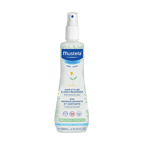 Mustela Baby Hair Styler & Skin Freshener - with Natural Avocado & Chamomile Water - Vegan & Hypoallergenic - 6.76 fl. oz.