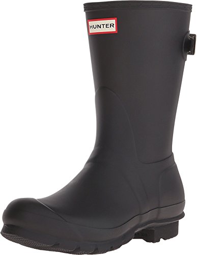 Hunter Original Short Back Adjustable Rain Boots Black 8 M