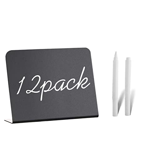 12 Pack 4'x3'Mini Chalkboard Signs for Chalk Sign for Food - Party - Buffet - Table Sign Chalkboard - Wedding - Bakery - Small Chalkboard Sign - Mini Chalkboard Signs for Food