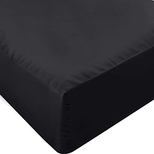 Utopia Bedding Full Fitted Sheet - Bottom Sheet - Deep Pocket - Soft Microfiber -Shrinkage and Fade Resistant-Easy Care -1 Fitted Sheet Only (Black)