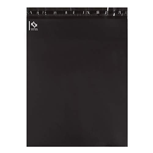 KKBESTPACK 100 Pcs 12x15.5 Poly Mailer Envelopes Shipping Bags Self Adhesive Waterproof Bags (Black), 12 x 15.5