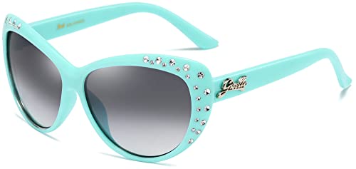 Giselle Cute Kids Retro Cat Eye Rhinestone Sunglasses for Teen Girls - Trendy Sun Glasses for Children Age 6-14