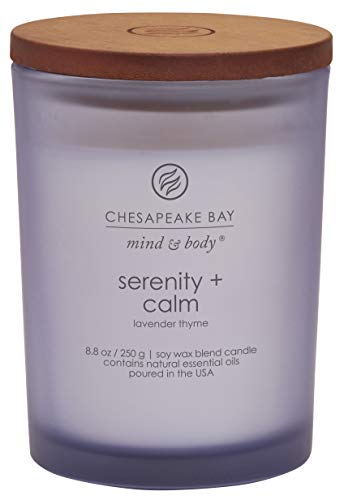 Chesapeake Bay Candle Scented Candle, Serenity + Calm (Lavender Thyme), Medium Jar, Home Décor, Orange