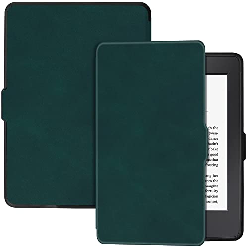 BOZHUORUI Slim Case for Kindle Paperwhite 5th/6th/7th Generation Prior to 2018 (2012-2017 Release,Model EY21 & DP75SDI) - Premium PU Leather Protective Cover with Auto Sleep/Wake (Pine Green)