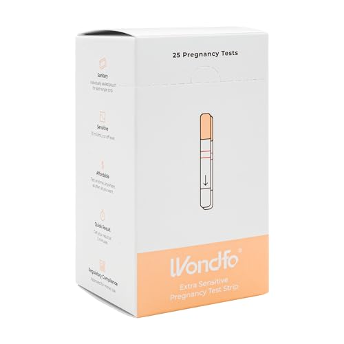 Wondfo Early Result Pregnancy Test Strips - Get Results 6 Days Sooner Than Missed Period-Sensitive and Accurate HCG Testing Kit at 10 MIU/ml Cut-Off -[25 Packs]