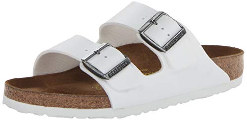 Birkenstock BIRK-552681 Arizona Patent Leather Sandal, White, 39 (US 6-6.5/US 8-8.5)