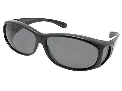Kids Junior Size Ages 10 to 15 Years Old Fit Over Sunglass FJ3 (Black Frame Gray Lens)