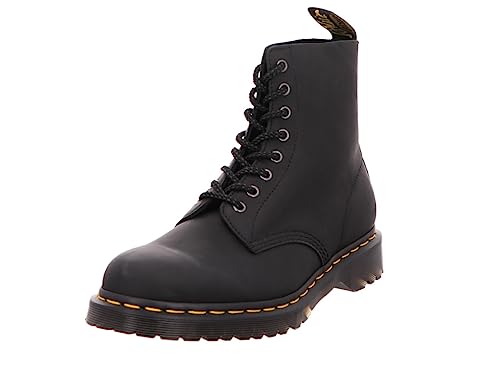Dr. Martens Men's 1460 Pascal 8 Eye Boot Fashion, Black Waxed Full Grain Leather, 9