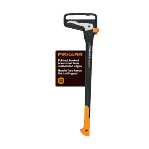 Fiskars 28' Hookaroon Saves Your Back - Lift, Drag, & Load Heavy Rounds of Firewood and Split Wood - Sharp and Lightweight Pick Tool for Logs