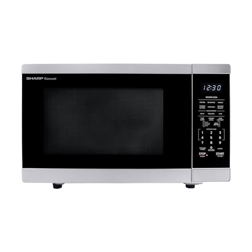 SHARP ZSMC1464HS Oven with Removable 12.4' Carousel Turntable. Orville Redenbacher's Certified Cubic Feet, 1100 Watt with Inverter Technology Countertop Microwave, 1.4 CuFt, Stainless Steel