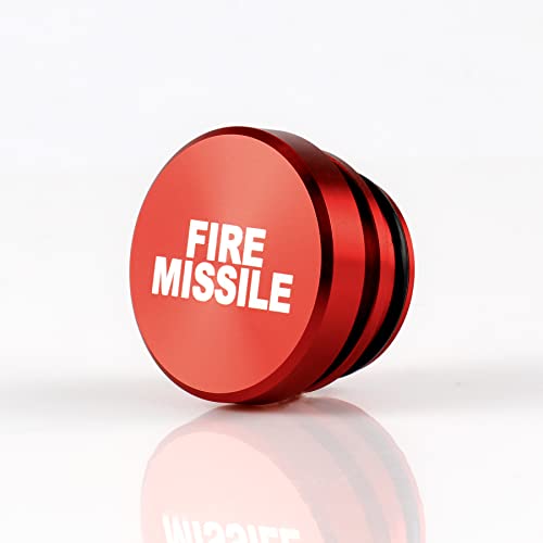 UYYE Cigarette Lighter Plug Billet Aluminum Dustproof Plug,FIRE Missile Button,Car Interior Accessories Fits Most Automotive Vehicles and Boats with Standard 12 Volt Power Source,Red