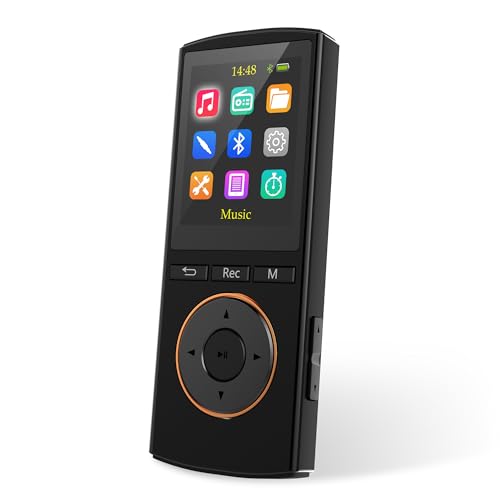 MP3 Player, Safuciiv 32GB MP3 Players with Bluetooth 5.2 Lossless Music HiFi Sound Quality, with FM Radio, Support Recording, Earphones Included, Black