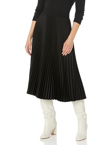 Theory Women's Classic Pleat Midi Skirt, Black