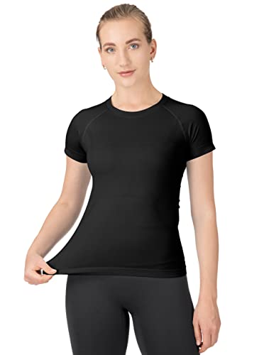 MathCat Workout Shirts for Women,Workout Tops for Women Short Sleeve,Yoga T Shirts for Women,Breathable Athletic Gym Shirts(Small,Black)