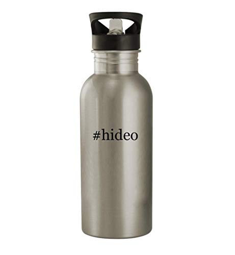 Knick Knack Gifts #hideo - 20oz Stainless Steel Hashtag Outdoor Water Bottle, Silver