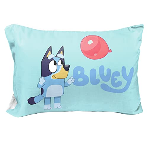 Jay Franco Bluey & Bingo 1 Single Reversible Pillowcase - Double-Sided Kids Super Soft Bedding (Official Bluey Product)