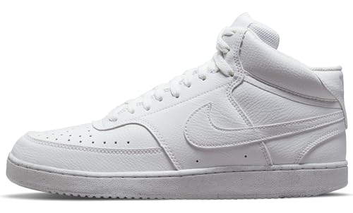 Nike Men's Court Vision Mid Sneaker, White/White-White, 10 Regular US