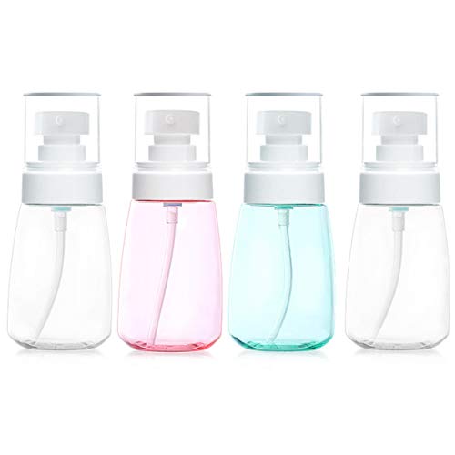 2 oz Travel Size Leakproof Pump Bottles, BPA-Free Refillable Plastic Containers for Lotion, Liquid Soap, Baby Shower, Essential Oil Blends and Other Toiletries