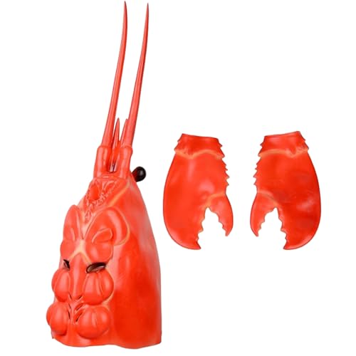 Voyiparty Lobster mask Shrimp Costume Crab Costumes Lobster Crab Claws Gloves Hands Set Funny Gift Toys Halloween Cosplay Prop
