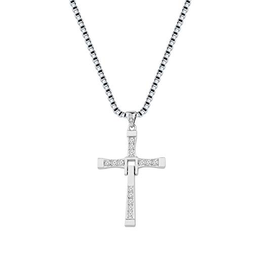 KEYCHIN Cross Necklace for Movie Fans - Stainless Steel, Hypoallergenic, Unisex Jewelry - Fast Sports Enthusiasts Gift, Perfect for Birthday, Christmas, Graduation, etc.