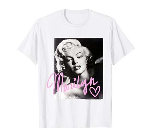 Marilyn Monroe black and white, pink handwriting Short Sleeve T-Shirt