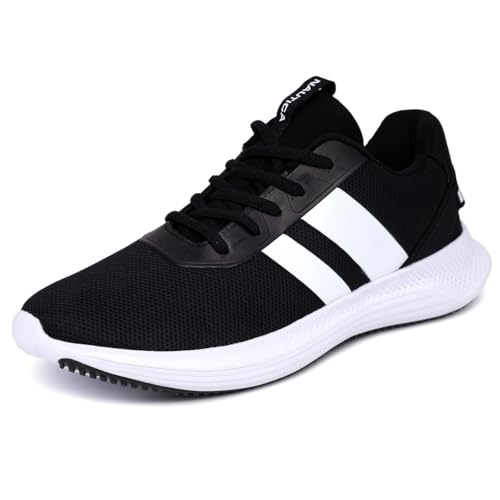 Nautica Men's Sneakers Lace-Up Comfortable Casual Fashion Walking Shoes-Manalapin-Black White-9.5