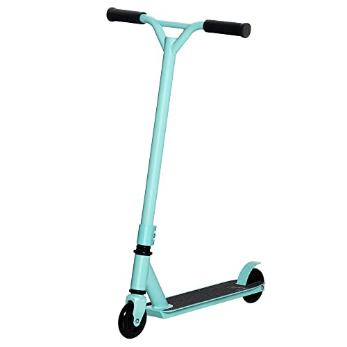 Aosom Stunt Scooter, Pro Scooter, Entry Level Freestyle Scooter w/Lightweight Alloy Deck for 14 Years and Up Teens, Adults, Blue