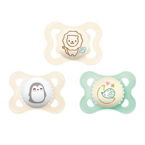 MAM Variety Pack Baby Pacifier, Includes 3 Types of Pacifiers, Nipple Shape Helps Promote Healthy Oral Development,0-6 Months, Unisex, 3 Count (Pack of 1)