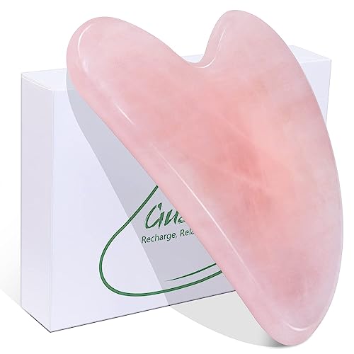 BAIMEI Gua Sha Facial Tool for Self Care, Massage Tool for Face and Body Treatment, Relieve Tensions and Reduce Redness, Skin Care Tools for Men Women - Rose Quartz