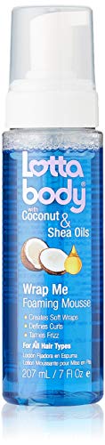 Lottabody Coconut Oil and Shea Wrap Me Foaming Curl Mousse , Creates Soft Wraps, Hair Mousse for Curly Hair, Defines Curls, Anti Frizz, 7 Fl Oz