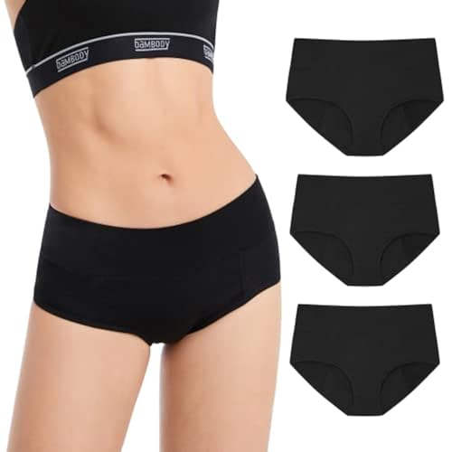 Bambody Absorbent Brief, 5th Gen, Medium, 3 Pack, Black